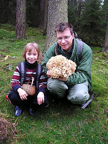 hubári a Kučierka velká/Kotrč kadeřavý Sparassis crispa (Wulfen) Fr.