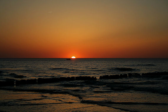 západ slnka v mori