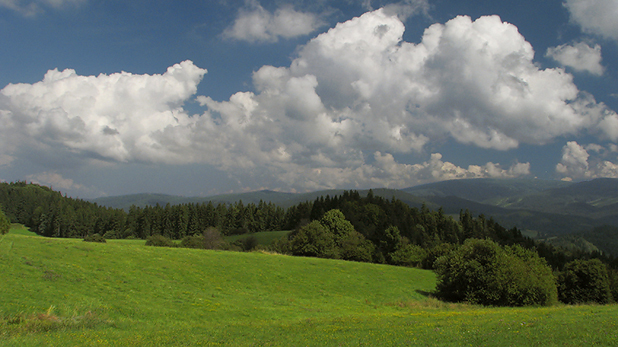 stred Európy v pozadí Veľká Fatra