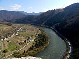 Pohľad z hradu Strečno na meander Váhu