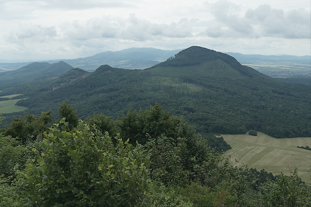 Veľká Stráž (739,6 m n. m.) - pohľad z Lysej Stráže, v pozadí mesto Prešov a Slanské vrchy