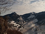  Veľký Rozsutec 1610 m.n.m. a Stoh 1607 m.n.m. od vrchu Sokolie 1173 m.n.m.